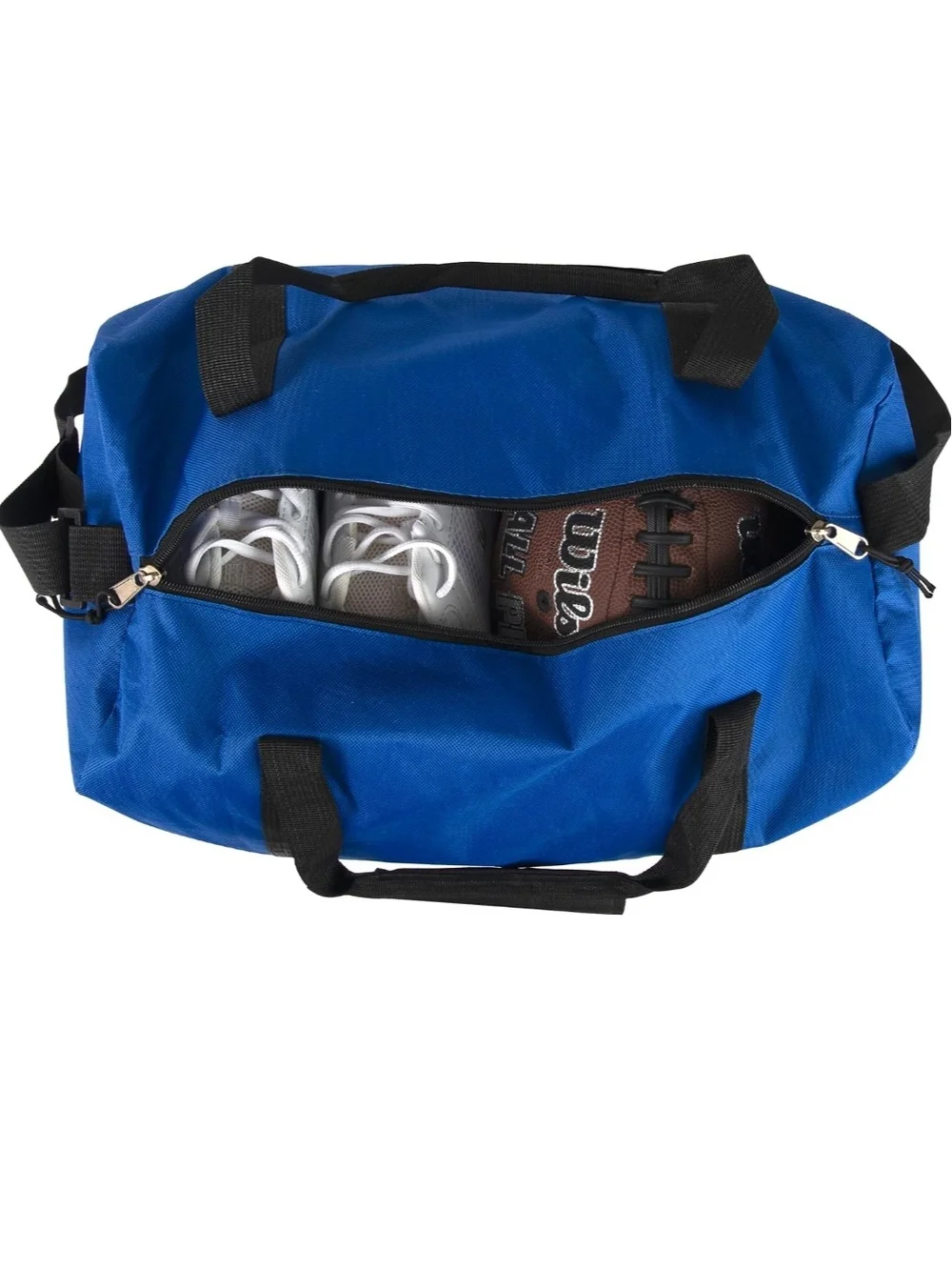 Classic Blue & Black Weekend Gym Duffel Bag - 17x10x10